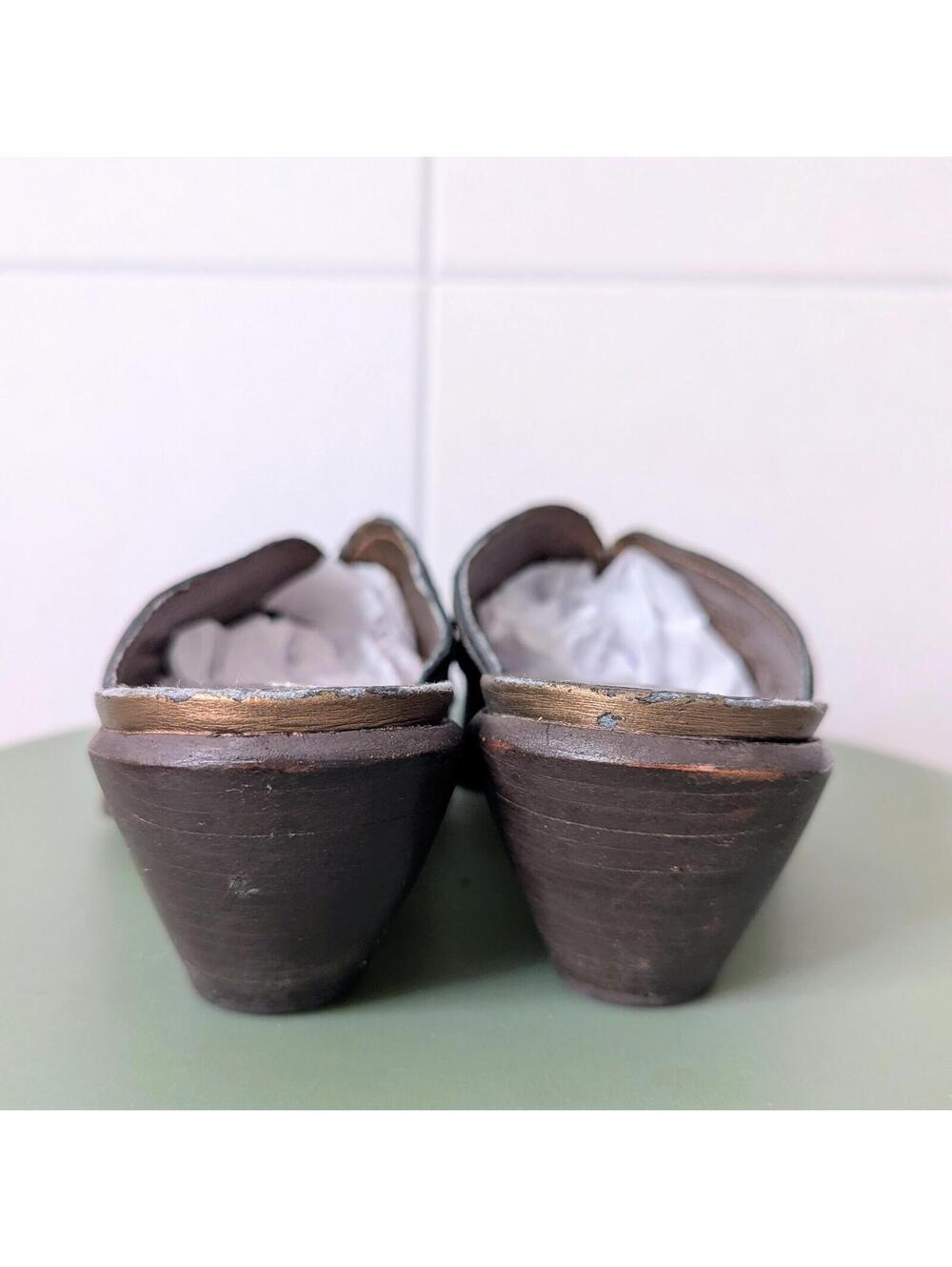 BCBGirls western metallic bronze leather mule booties - Picture 8 of 8